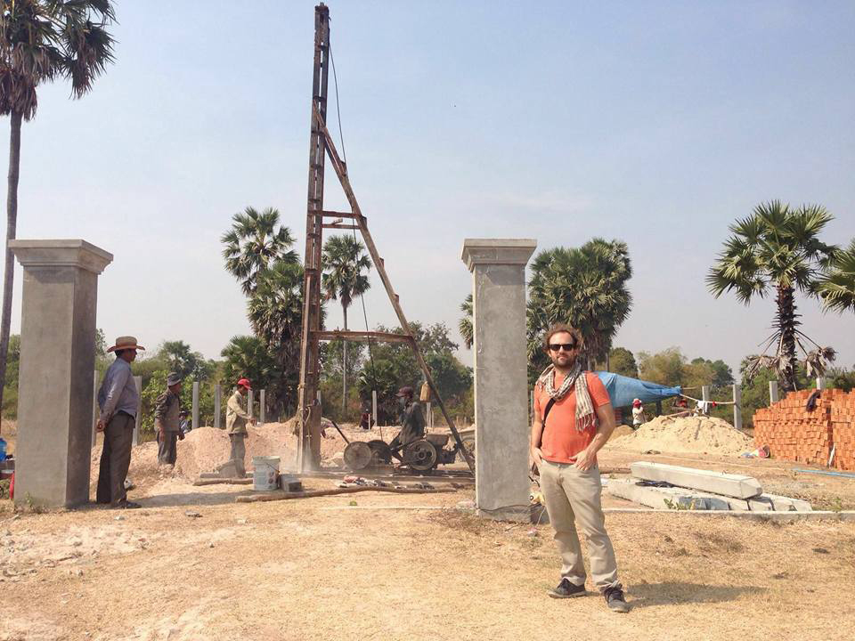 Andy at Cambodian building site